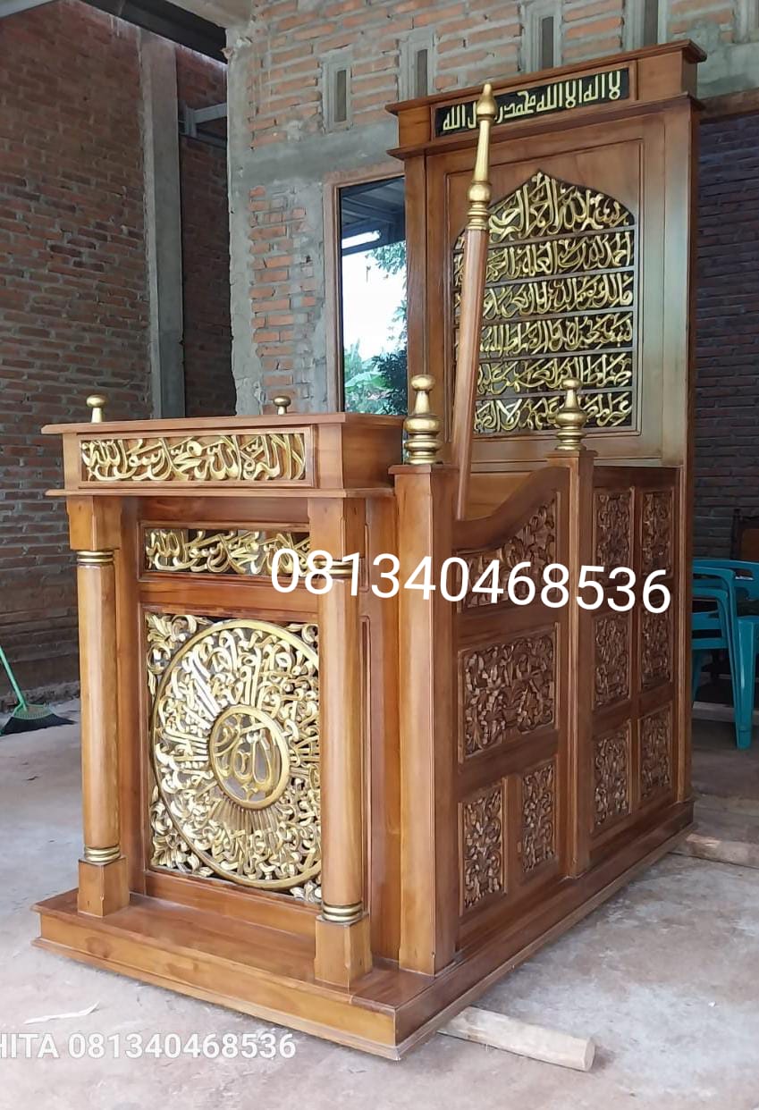 mimbar masjid ukiran jepara tanpa kubah (1)